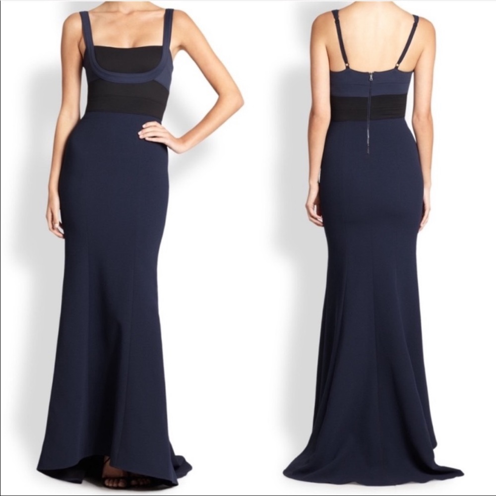 BCBG Gown | BCBCMAXAZRIA Arabella Navy and Black Dress